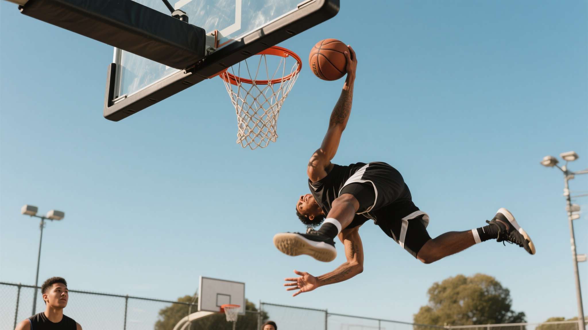 41岁背扣!NBA官方晒照:詹姆斯突破并完成一个反向风车扣篮 反向风车扣篮对于任何年龄段的球员来说都绝非易事。这一动作要求球员在腾空后,手臂以
